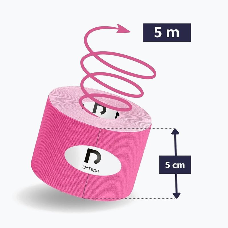 Bandă de kinesiotaping DrTape Kinesiology Tape pink 2