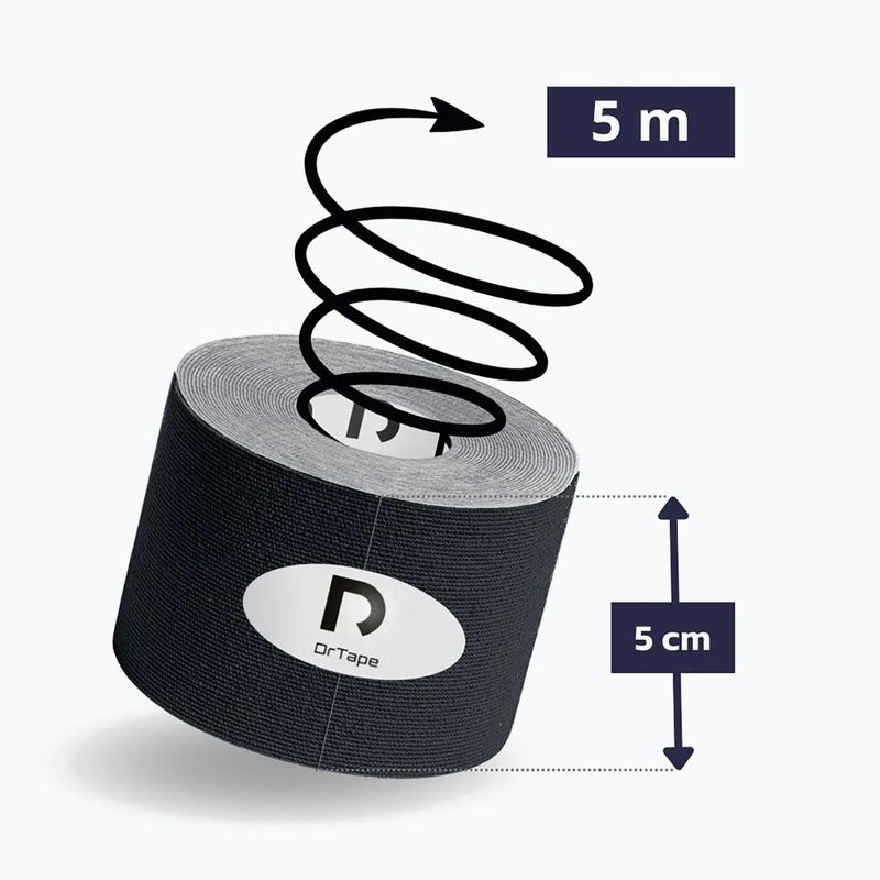 Bandă kinesiologică DrTape Kinesiology Tape black 2