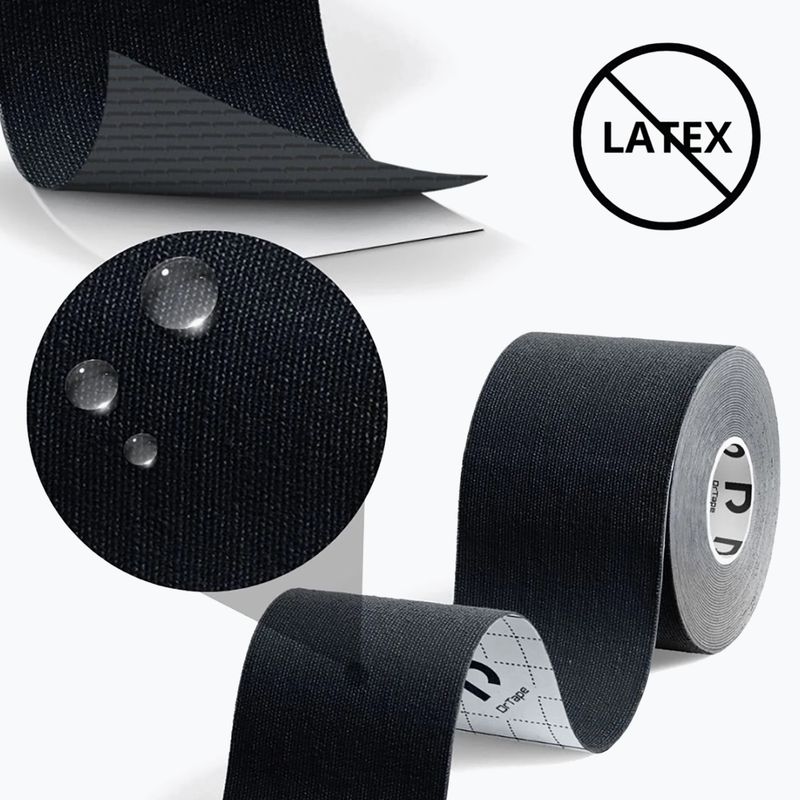 Bandă kinesiologică DrTape Kinesiology Tape black 3