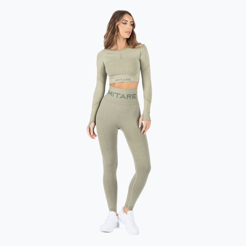 Tricou de antrenament pentru femei cu mânecă lungă MITARE Push Up Max Crop Top verde K084 2