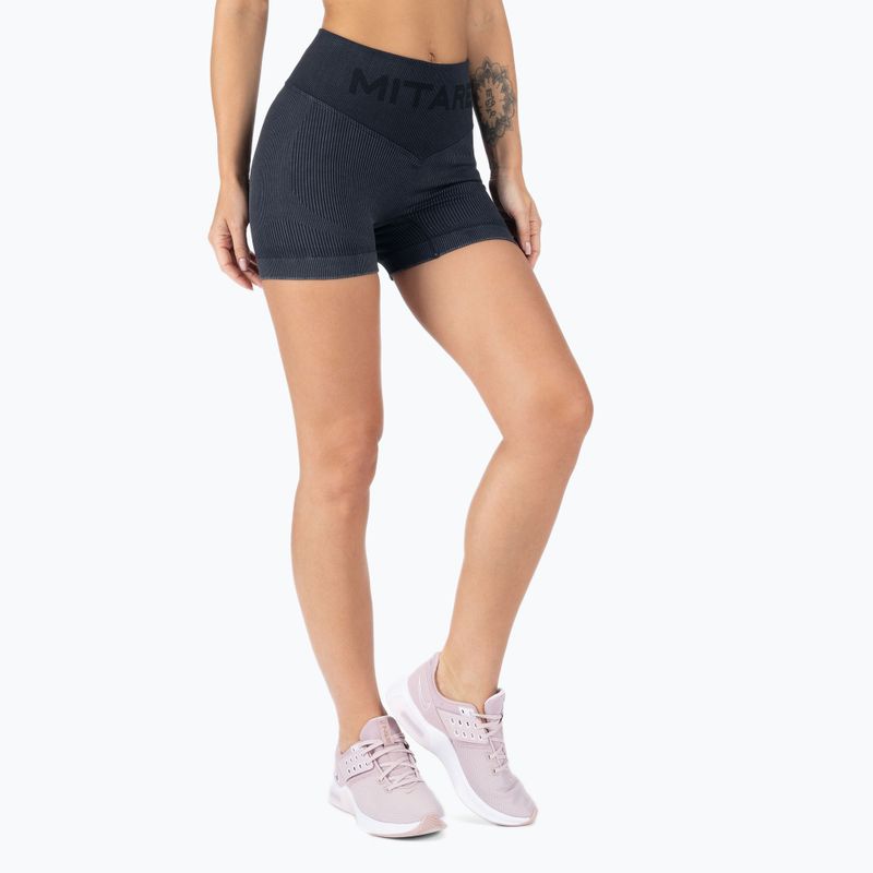 Pantaloni scurți de antrenament pentru femei Mitare Dream Push Up albastru marin K109