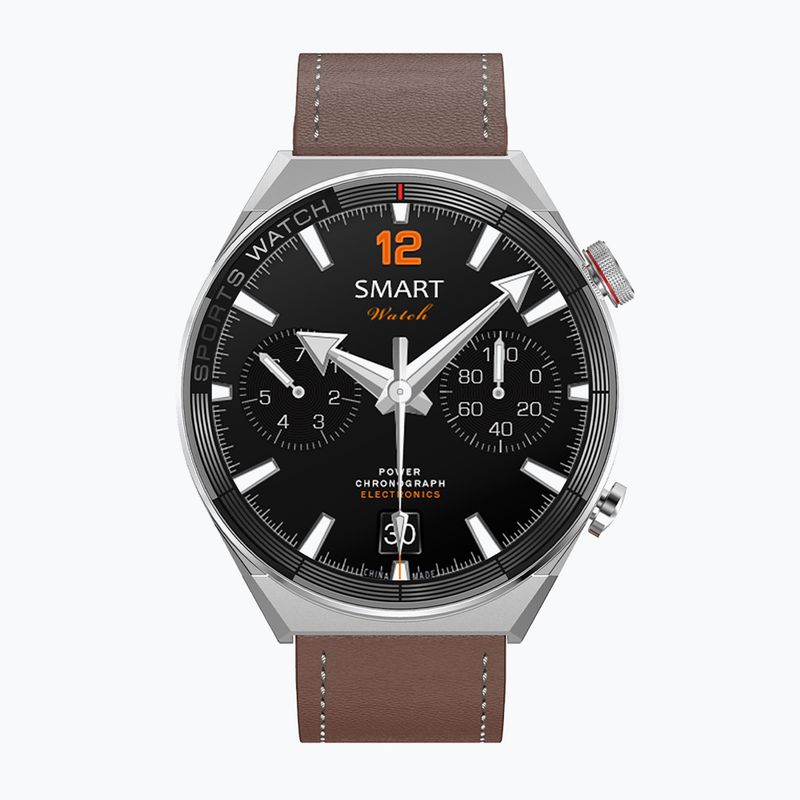 Ceas Watchmark Maverick argintiu/maroniu 3