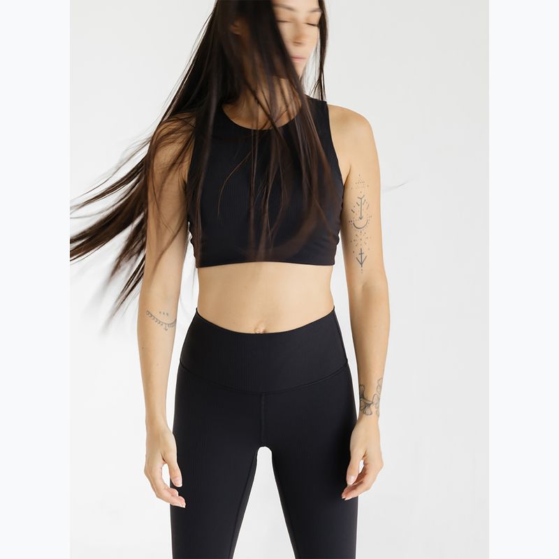 Top de yoga pentru femei JOYINME Pulse Ribbed negru 4