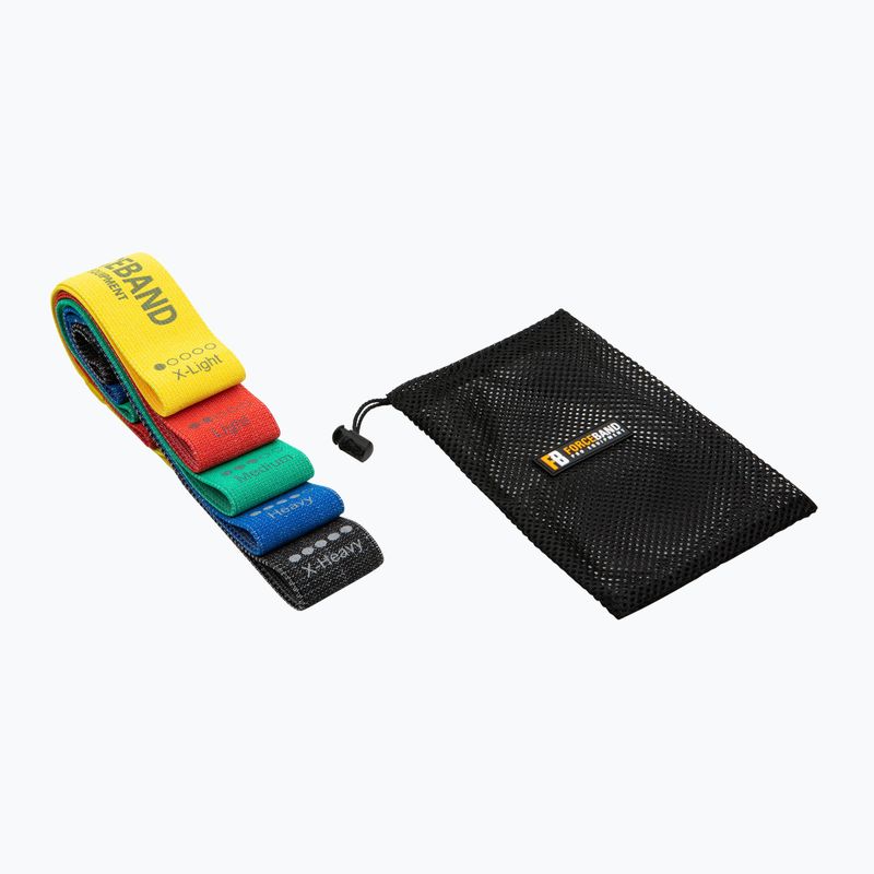 Set de benzi din material pentru exerciții FORCEBAND Mini Band 5 buc. + E-BOOK multicolor 2