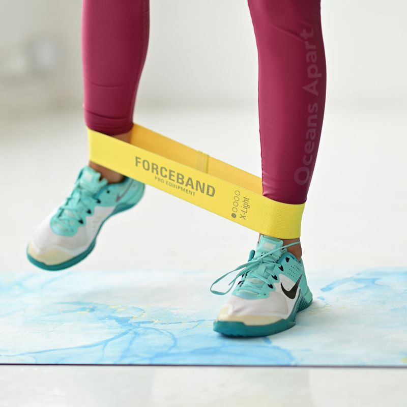 Set de benzi din material pentru exerciții FORCEBAND Mini Band 5 buc. + E-BOOK multicolor 11