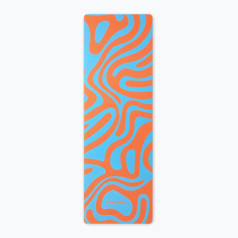 Covoraș de yoga/fitness FORCEBAND Abstract Orange 4 mm orange/blue