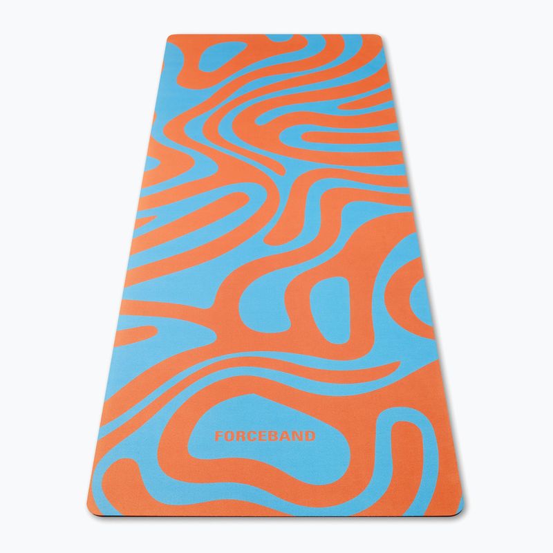 Covoraș de yoga/fitness FORCEBAND Abstract Orange 4 mm orange/blue 2