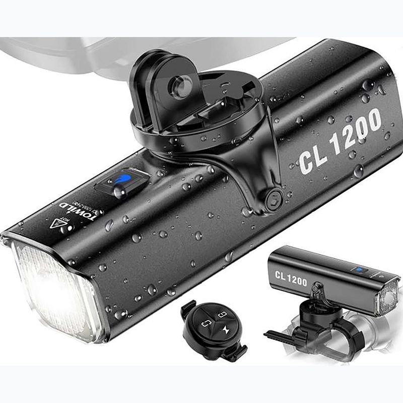 Set de faruri pentru bicicletă Towild CL1200 + TL03 black 2