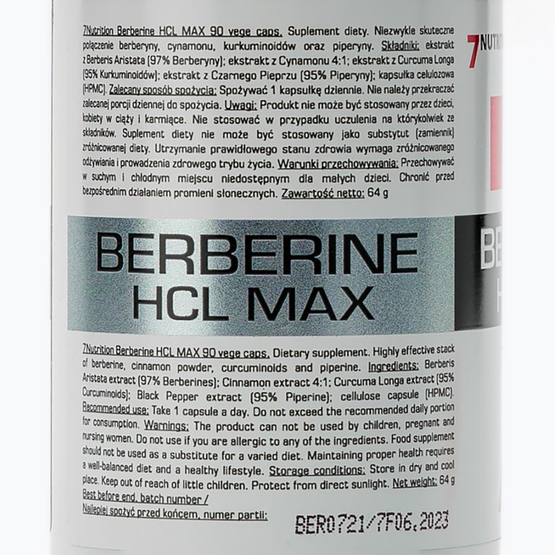 Berberine HCL MAX 7Nutrition suport digestiv 90 capsule 7Nu000461 2