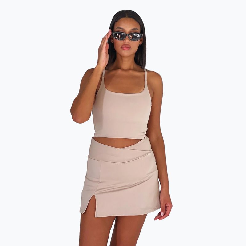 Fustă Chiara Wear Tennis z kolarkami beżowy