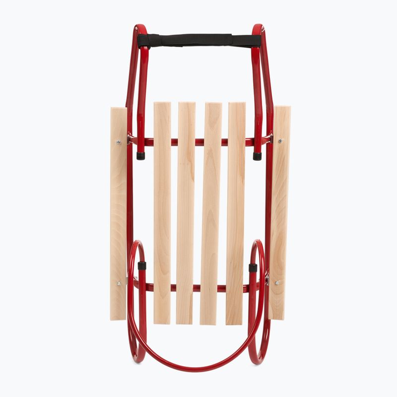 Sanie metalică HUMBAKA with backrest and footrests red 4