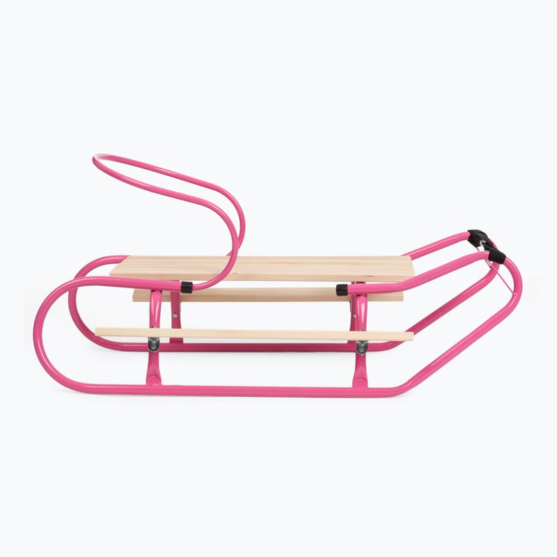 Sănii metalice HUMBAKA with backrest and footrests pink 3