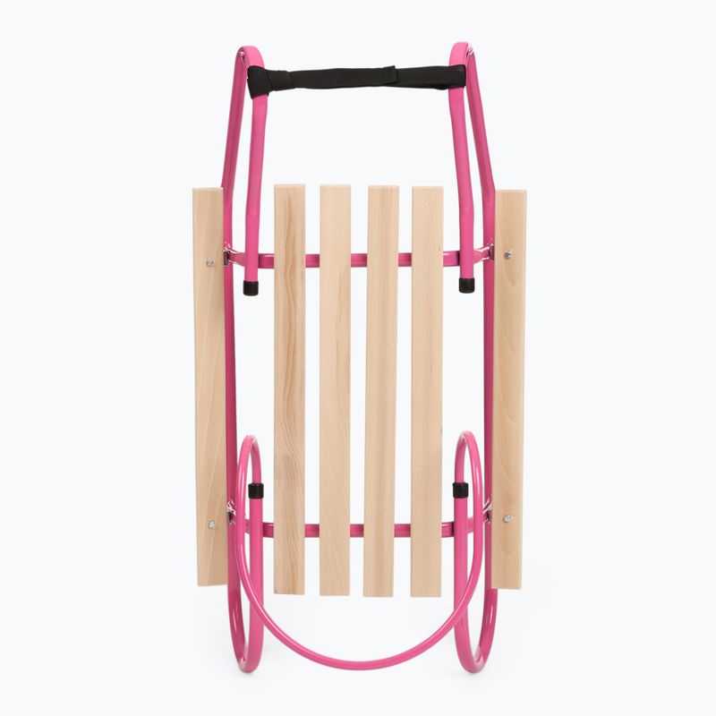 Sanie metalică HUMBAKA with backrest and footrests pink 4