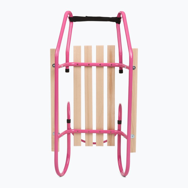 Sanie metalică HUMBAKA with backrest and footrests pink 5