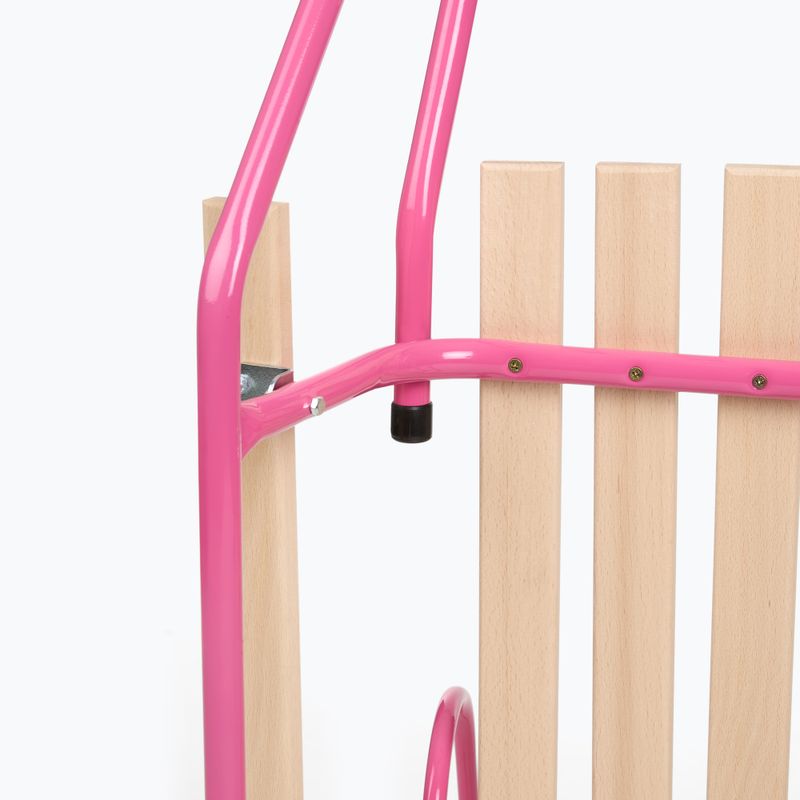 Sanie metalică HUMBAKA with backrest and footrests pink 6