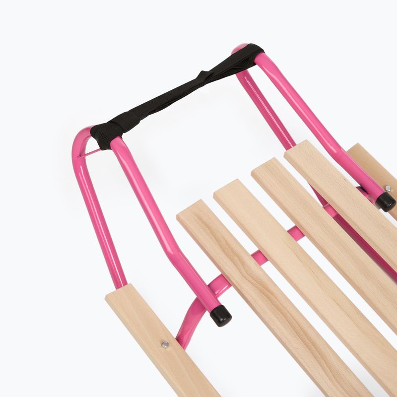 Sănii metalice HUMBAKA with backrest and footrests pink 7