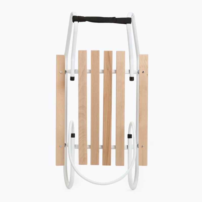 Sanie metalică HUMBAKA with backrest and footrests white 4