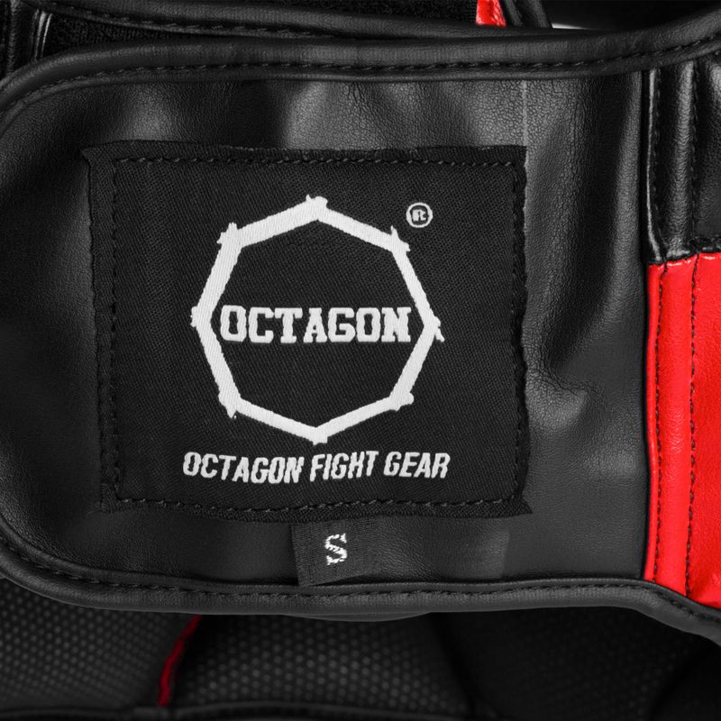 Octagon Cască de box roșu simplu 4