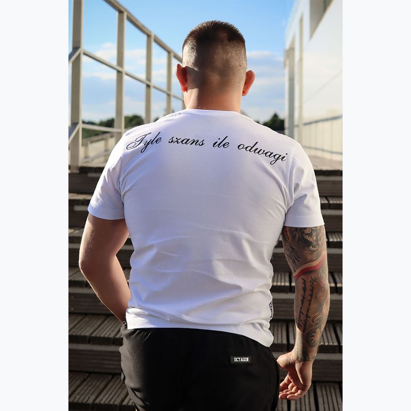 Tricou pentru bărbați Octagon Tyle Szans Ile Odwagi Logo white 4