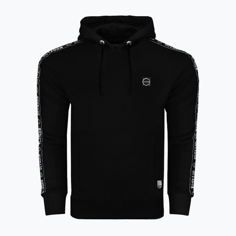 Hanorac cu glugă Octagon Stripe negru pentru bărbați