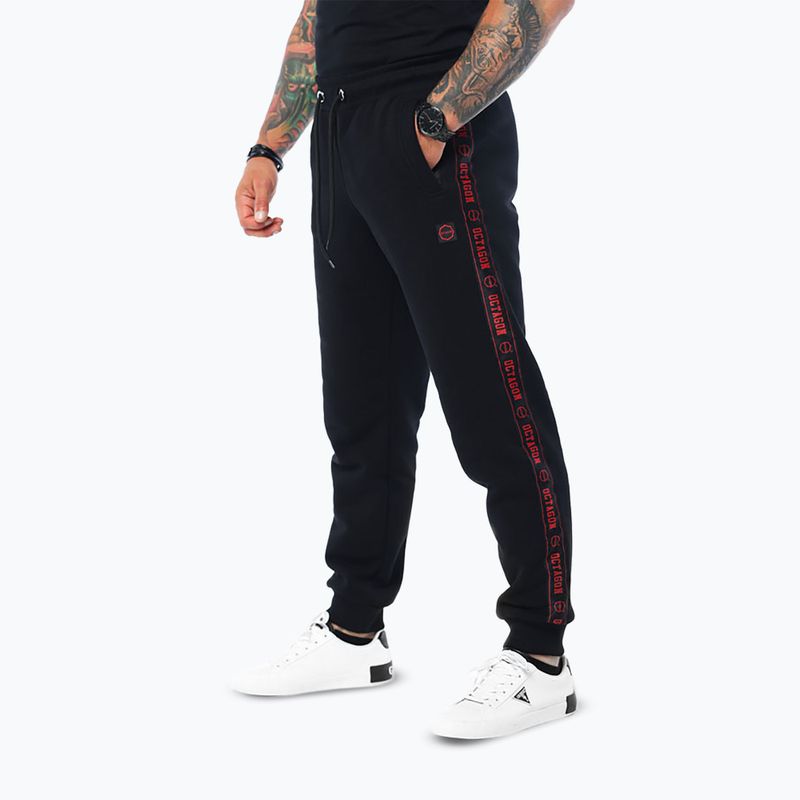 Pantaloni pentru bărbați Octagon Stripe black/red 3