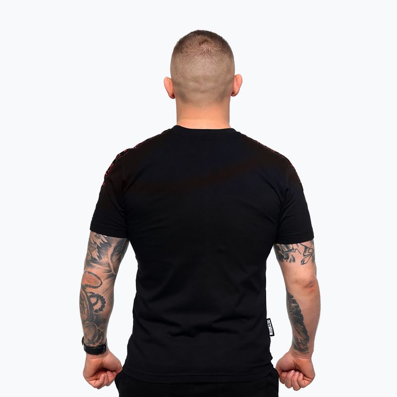 Tricou pentru bărbați Octagon Stripe black/red 2