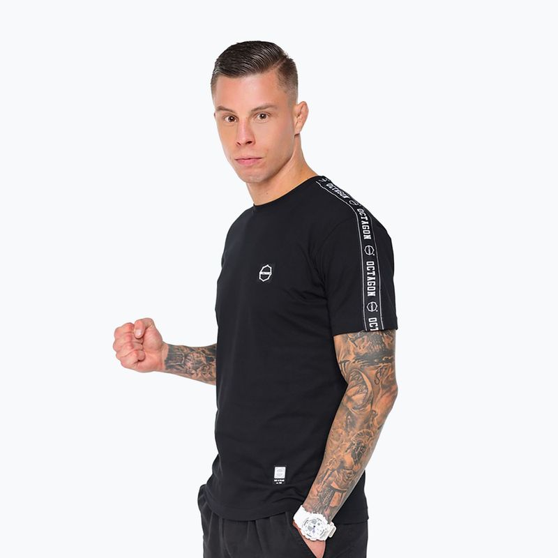 Tricou pentru bărbați Octagon Stripe black/white 3