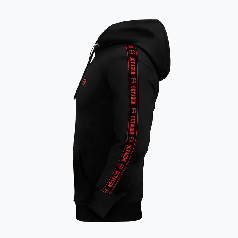 Bluză pentru bărbați Octagon Stripe Hoodie black/red 3