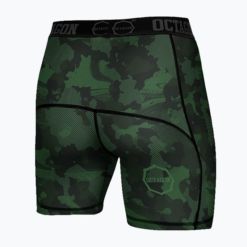 Pantaloni scurți de compresie pentru bărbați  Octagon Camo Forest khaki 2