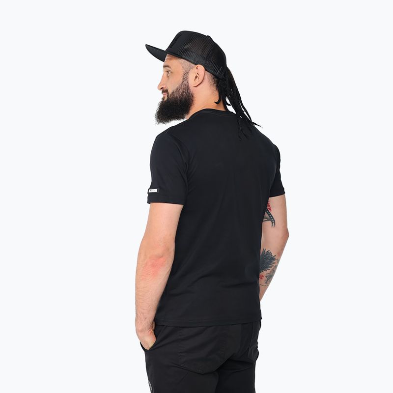 Tricou pentru bărbați Octagon Small Logo black/white 2