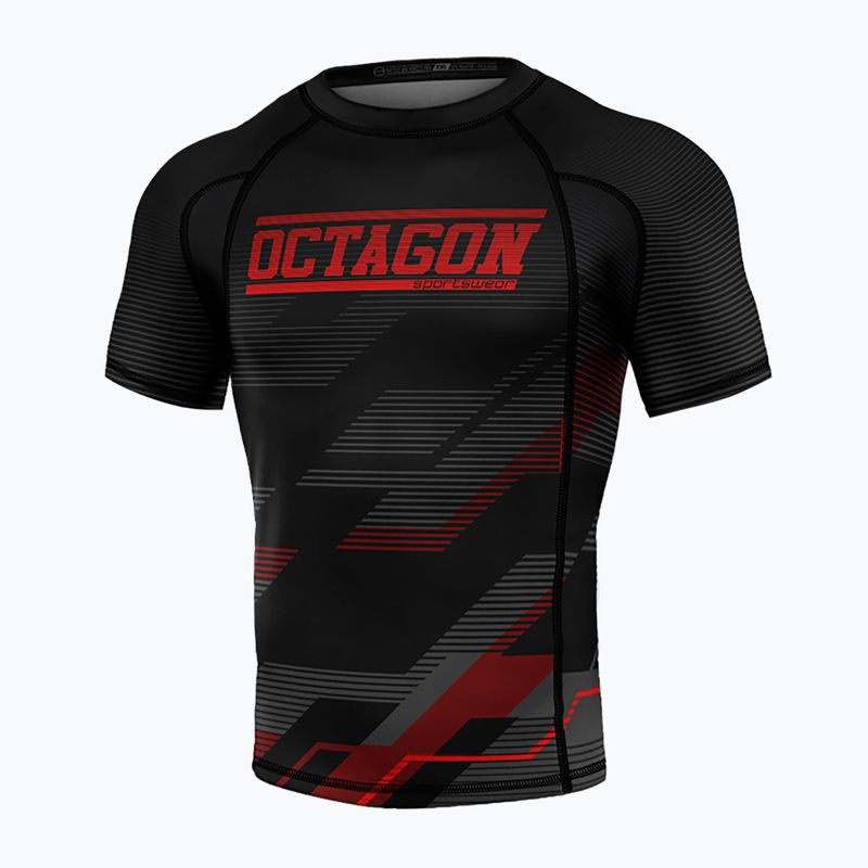 Rashguard pentru bărbați Octagon Racer Premium black/red