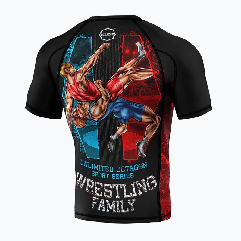 Octagon Premium Wrestling Family negru/multicolor Rashguard pentru bărbați 2