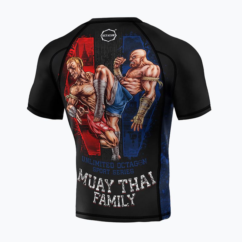 Bărbați Octagon Premium Muay Thai Family negru/multicolor Rashguard 2