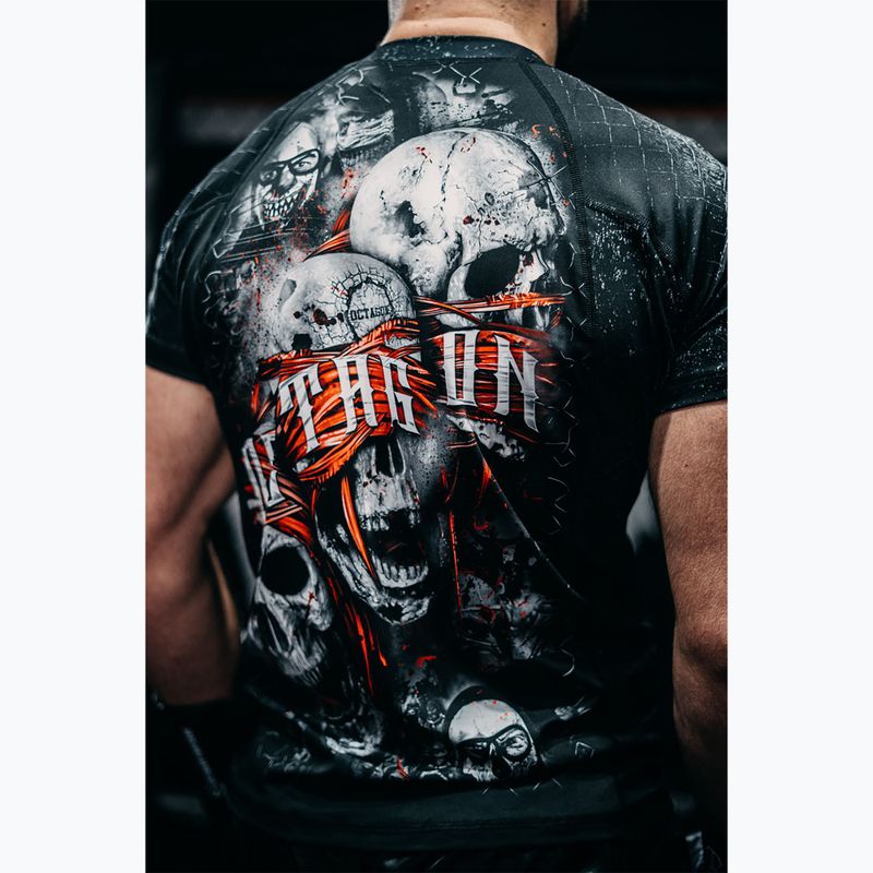 Rashguard pentru bărbați Octagon Premium The Rules negru/multicolor 4