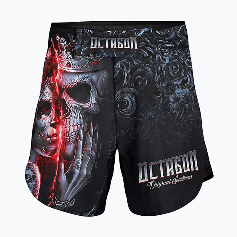 Pantaloni scurți de antrenament pentru bărbați Octagon Santa Muerte MMA black/multicolor