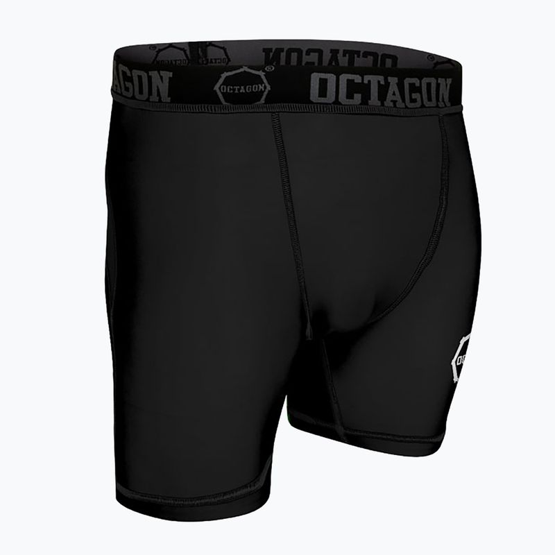 Pantaloni scurți de compresie pentru bărbați  Octagon Logo black/white 3