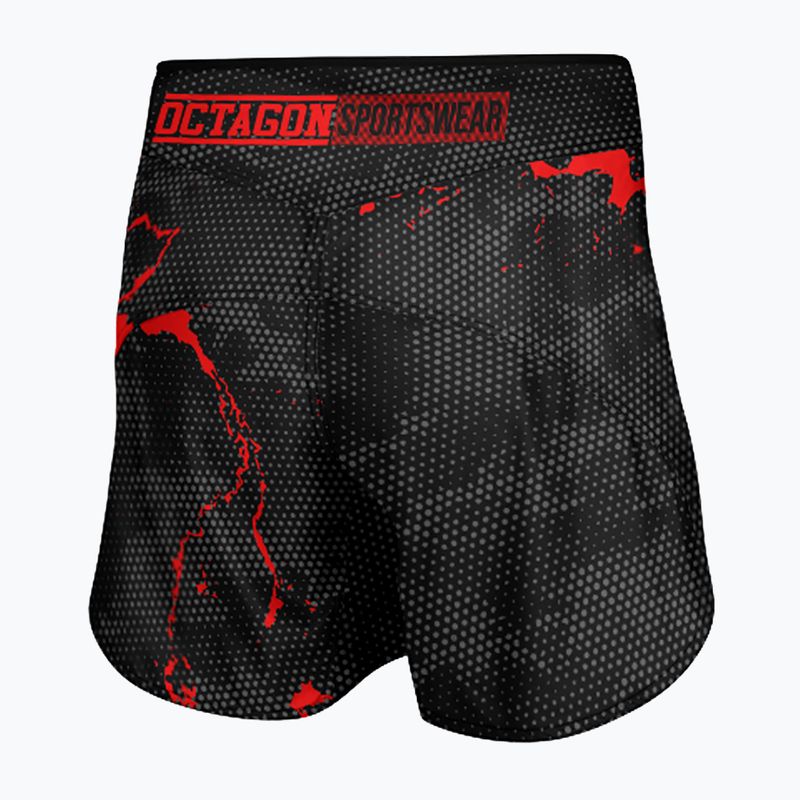 Pantaloni scurți de antrenament pentru bărbați Octagon Marble Camo MMA camo red 2