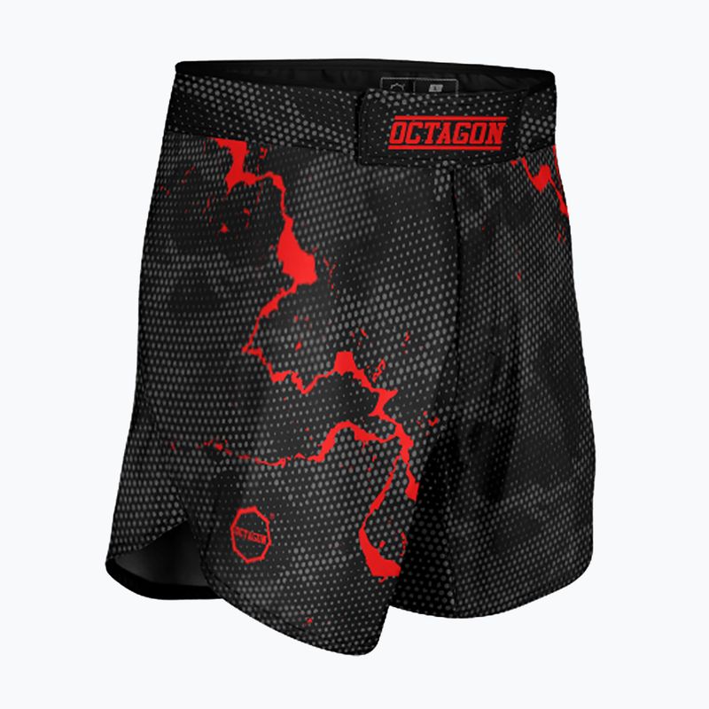 Pantaloni scurți de antrenament pentru bărbați Octagon Marble Camo MMA camo red 3