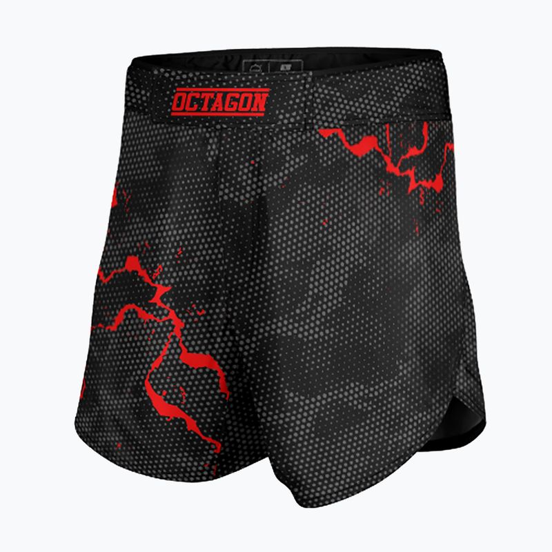 Pantaloni scurți de antrenament pentru bărbați Octagon Marble Camo MMA camo red 4