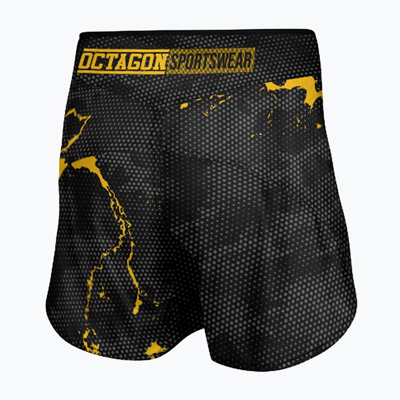 Pantaloni scurți de antrenament pentru bărbați Octagon Marble Camo MMA camo yellow 2