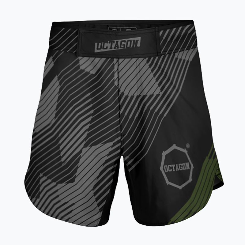 Pantaloni scurți de antrenament pentru bărbați Octagon Broken Line MMA black
