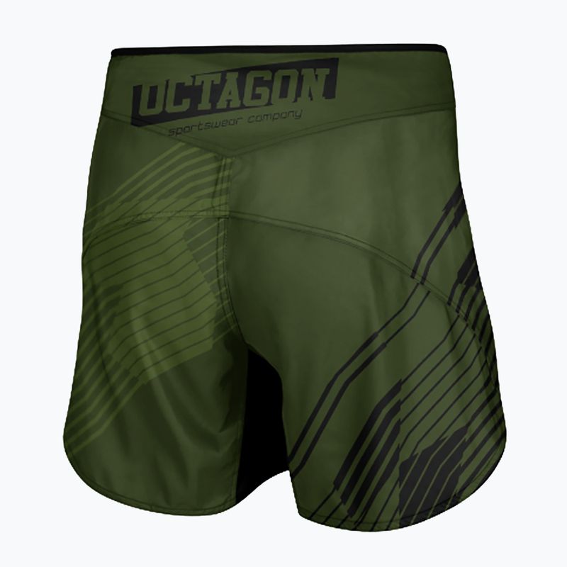 Pantaloni scurți de antrenament pentru bărbați Octagon Broken Line MMA olive 2