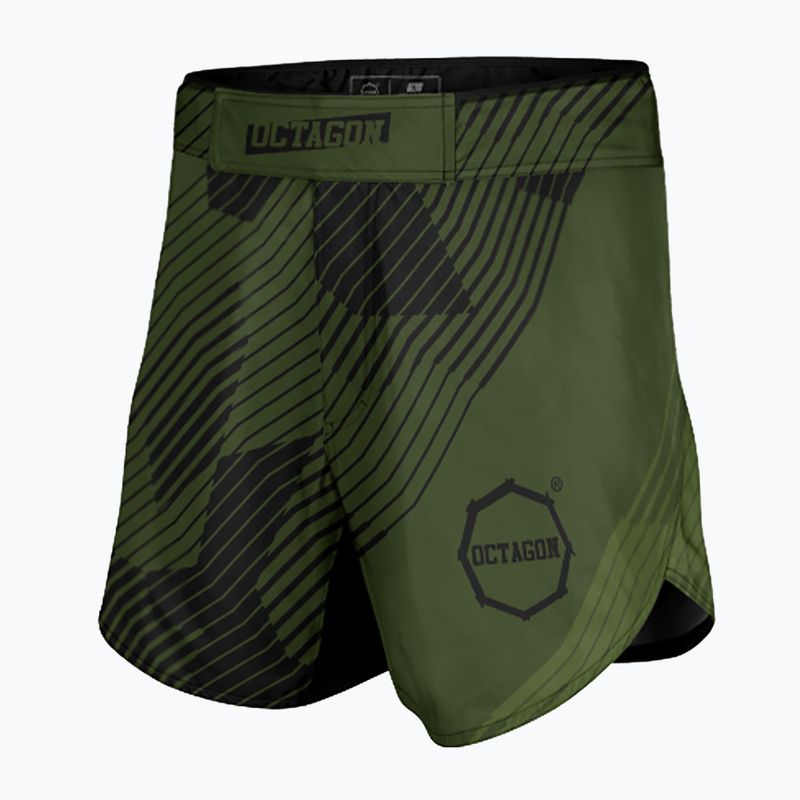 Pantaloni scurți de antrenament pentru bărbați Octagon Broken Line MMA olive 3