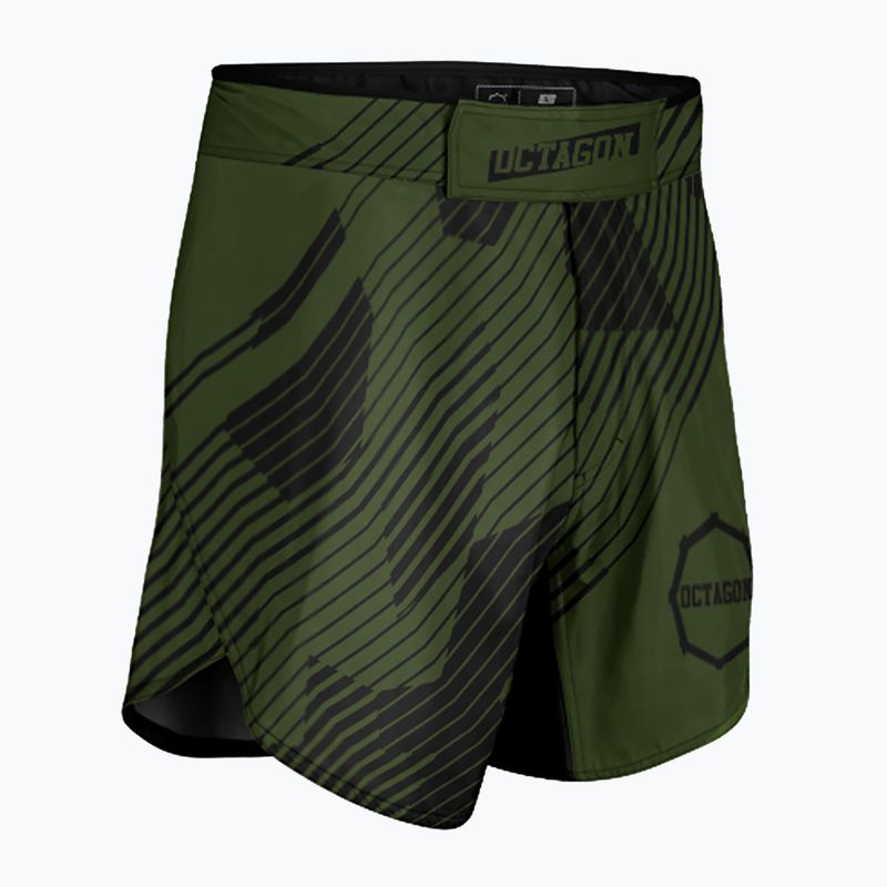 Pantaloni scurți de antrenament pentru bărbați Octagon Broken Line MMA olive 4