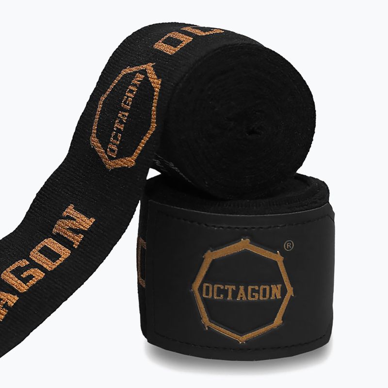 Bandaje de box Octagon Fightgear Supreme Printed 500 cm black/gold 2