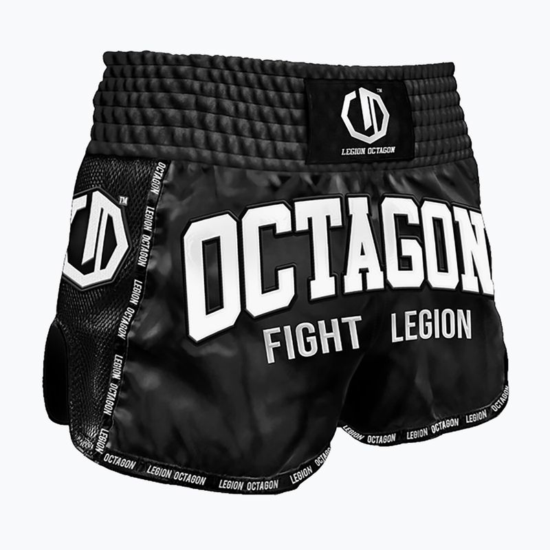 Pantaloni scurți de antrenament Octagon Kickboxing/Muay Thai Legion Fight Legion Premium black/white