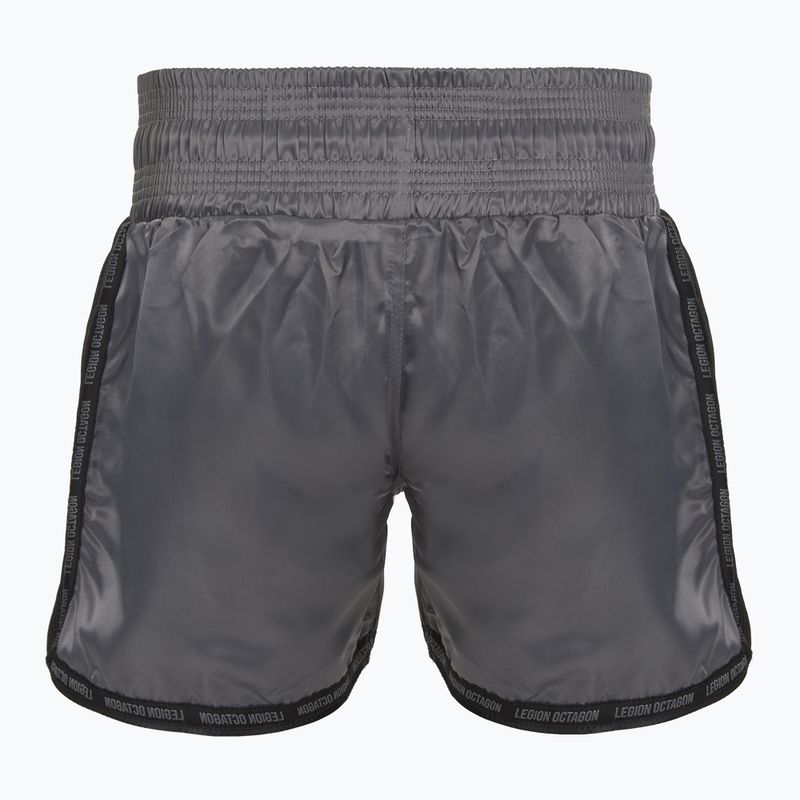 Pantaloni scurți de antrenament Octagon Kickboxing/Muay Thai Legion Future Premium black/grey 2