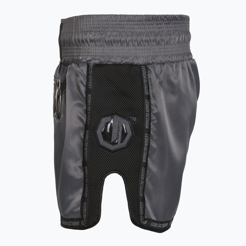 Pantaloni scurți de antrenament Octagon Kickboxing/Muay Thai Legion Future Premium black/grey 3