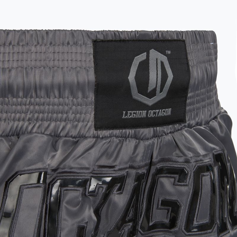 Pantaloni scurți de antrenament Octagon Kickboxing/Muay Thai Legion Future Premium black/grey 5