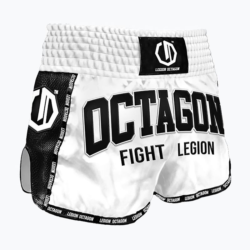 Pantaloni scurți de antrenament Octagon Kickboxing/Muay Thai Legion Fight Legion Premium white